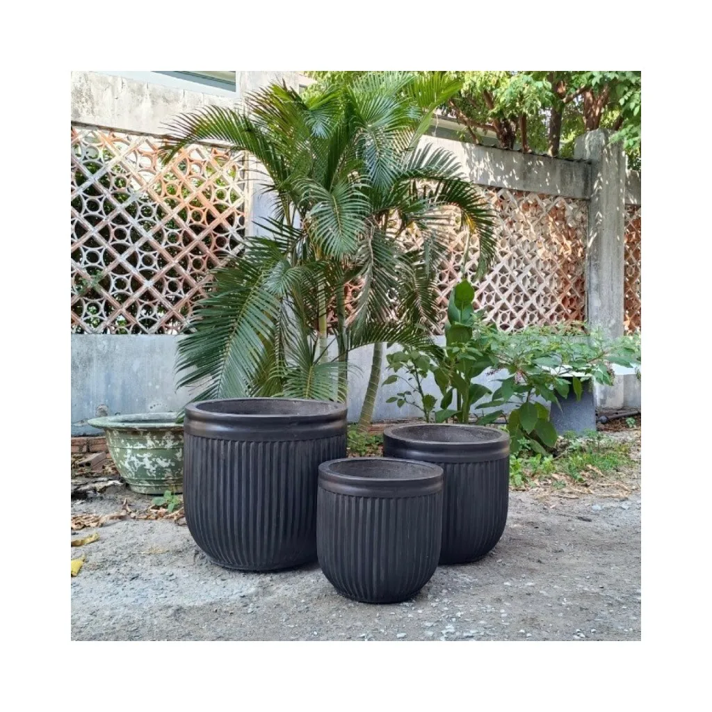 Large GRC Planter Concrete Big Flower Pot for Garden Hotel Decor Indoor Outdoor Traditional Flowerpot Vertical Plant Pot