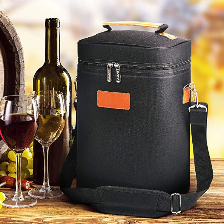 Wholesale Factory thermal wine cooler carrier bag cooler bags Beer Wine outdoor picnic bag for 4 bottles