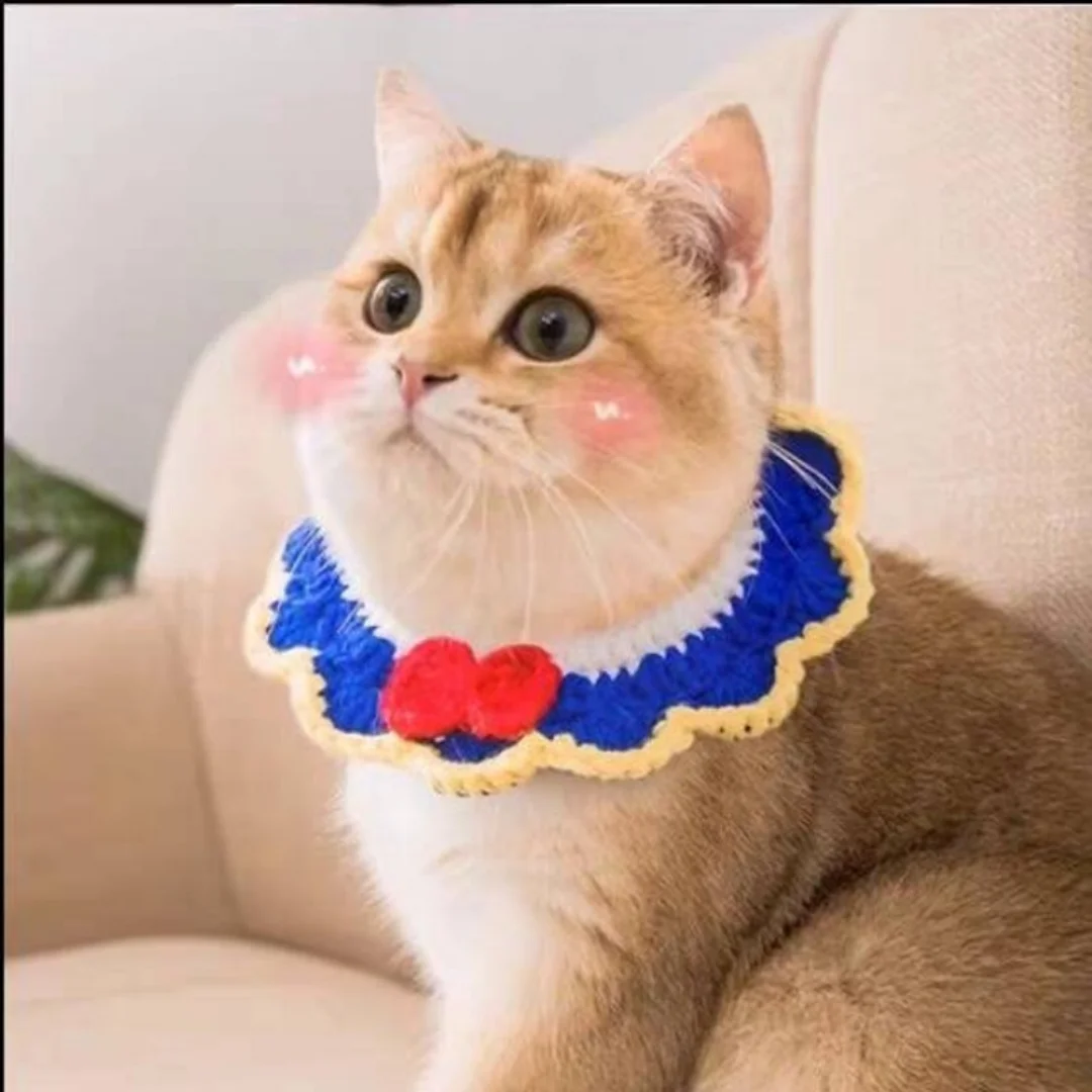 Handmade Crochet Knitted Collar for Cat Dog Pets  Necklace for Animals   from Viet Nam HOANG LINH SG Kimy +84938616690