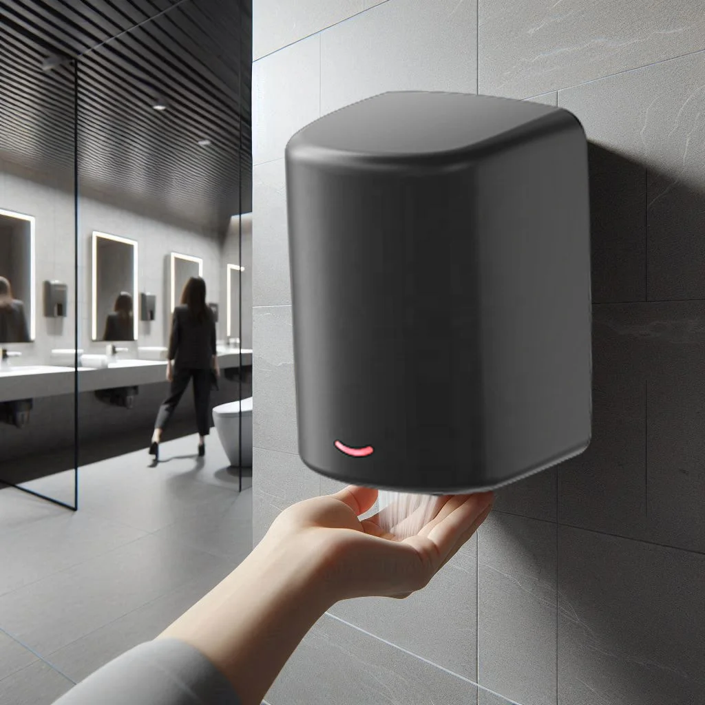 Fashion luxury Black bathroom electric hand dryer Low noise 68dB  High quality high Speed jet Hand dryer 3 years warranty