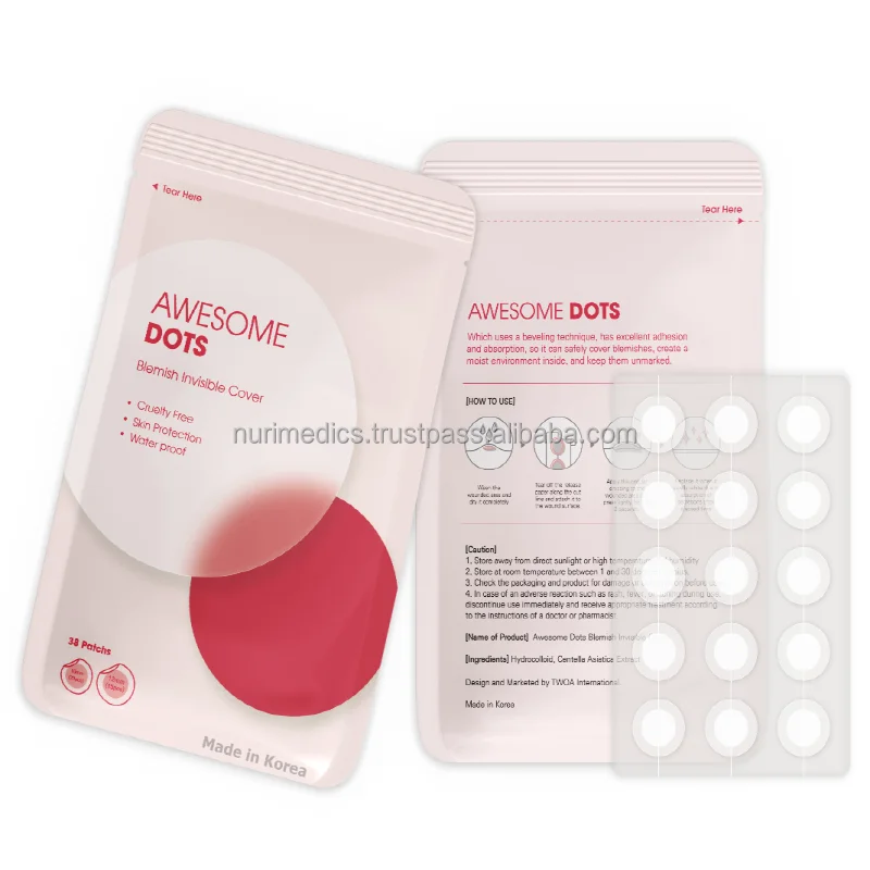 High Quality Hydrocolloid Acne Patches Produced in Reliable and Stable OEM Facilities Korea