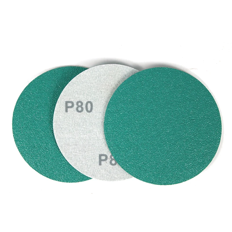 100pcs/box 5 inch Green Sand Disc 125mm Hook and Loop Round Abrasive Sandpaper for Automotive Car Paint Woodworking