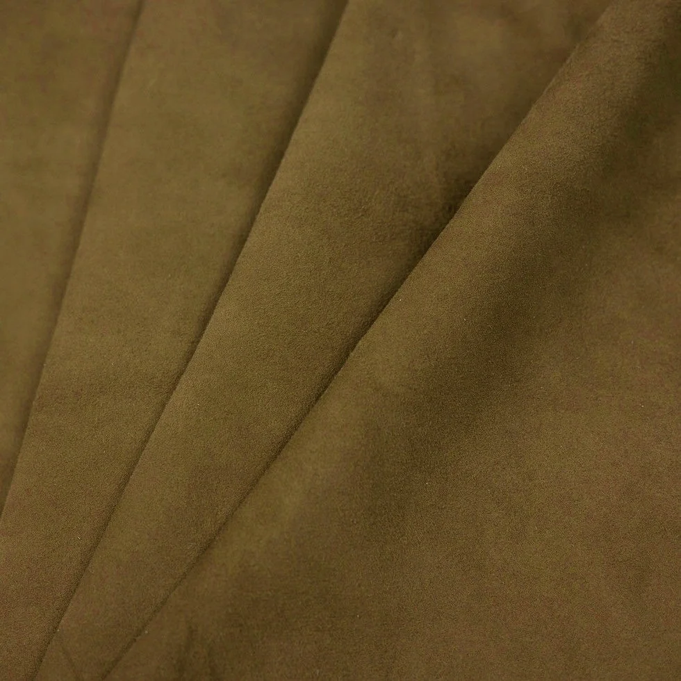 Goat Suede Finished Leather Color olive for Shoe
