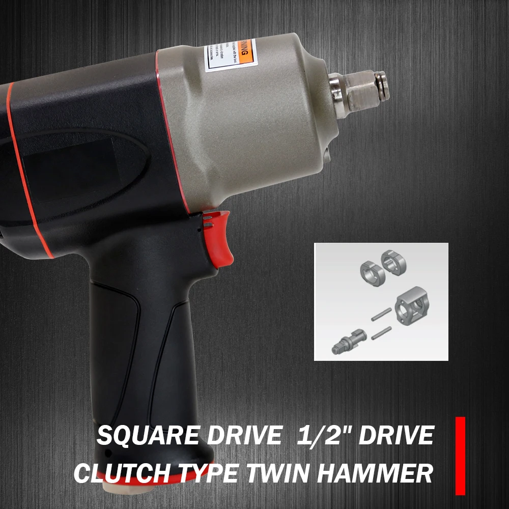 1/2" Air Impact Wrench Gun 1000 Ft/lbs, 1350 N.M Auto Repair Industry Tool Taiwan Lematec