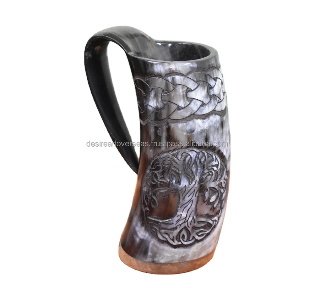 Drinking horn Best quality Viking horn mug drinking horn Handcrafted Carving