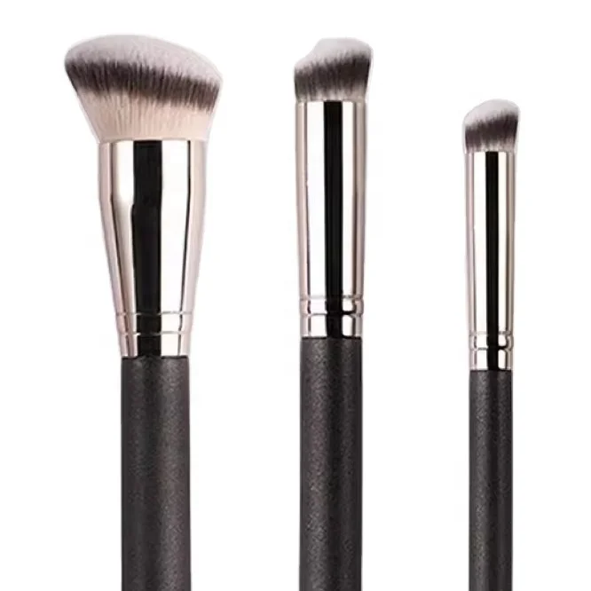 3 piece Detail Concealer Brush Set Luxury Wood Handle Soft brush Makeup Tool Kit