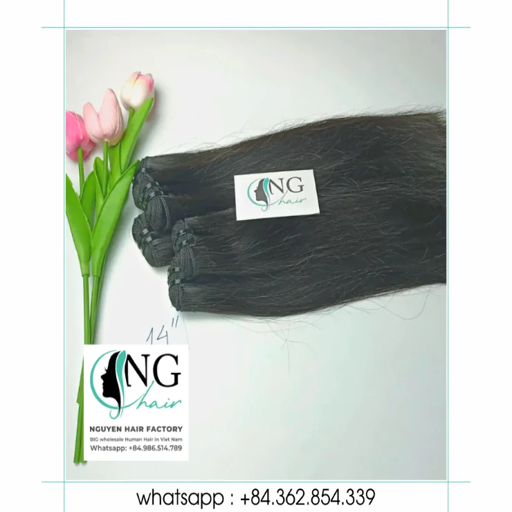 2024 Double Drawn Machine Double Weft Straight Weft Hair Extensions Manufacturer-Made from Vietnamese Human Hair Vietnam