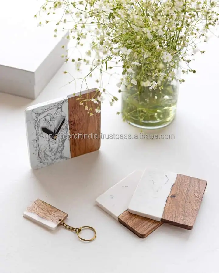 Table Clocks Antique desk clock For Office &  Livingroom High Quality Natural Wooden and Resin Wall Clocks At Reasonable Price