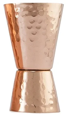 Trend Selling Premium Hammered Pure Solid Copper Double Side Jigger Cups Bar Tool With 5 Marks For Measurement  Bar Accessories