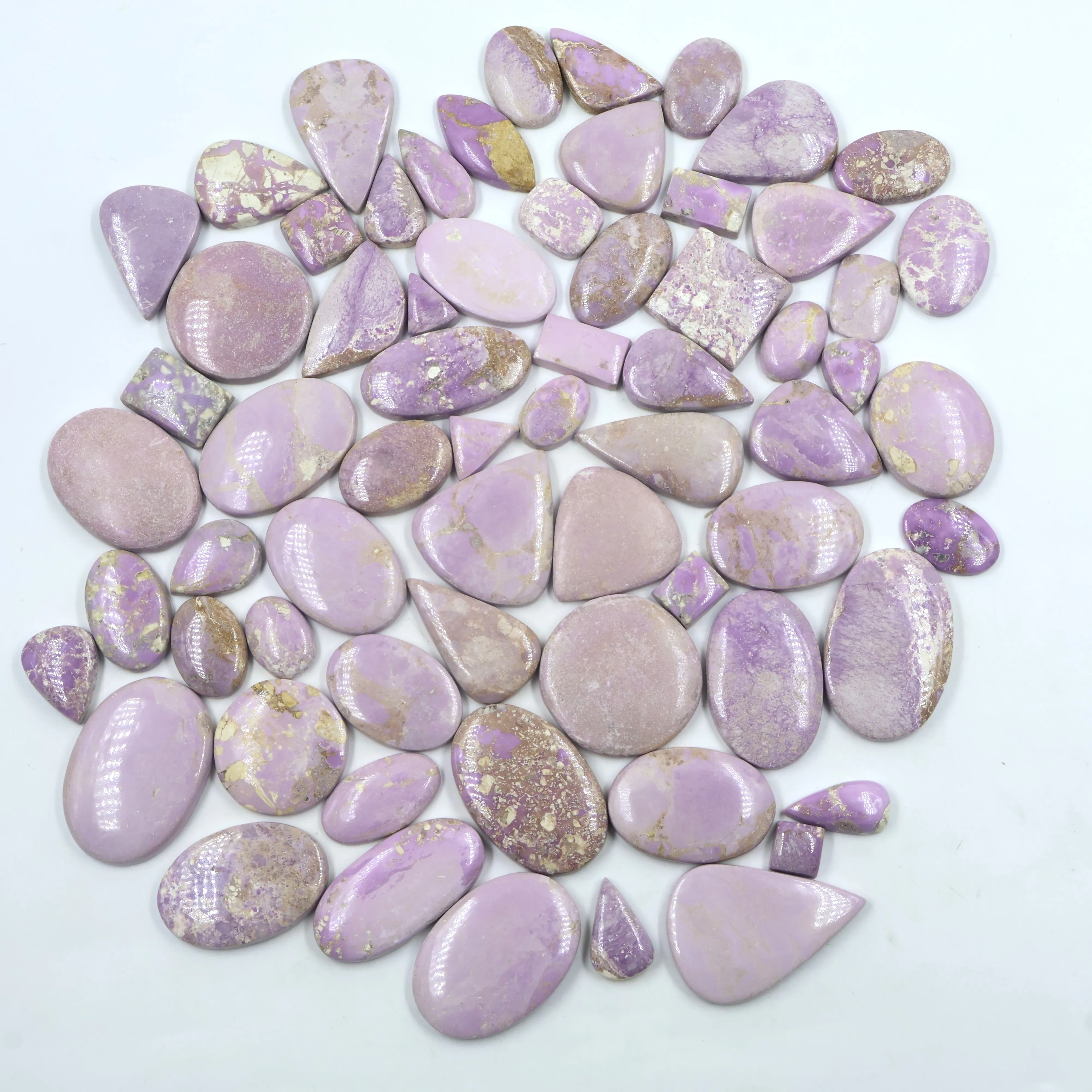 Wholesale Natural Phosphoder Gemstone Smooth Cabochon Semi-Precious Indian Healing Jewelry for Necklaces & Rings