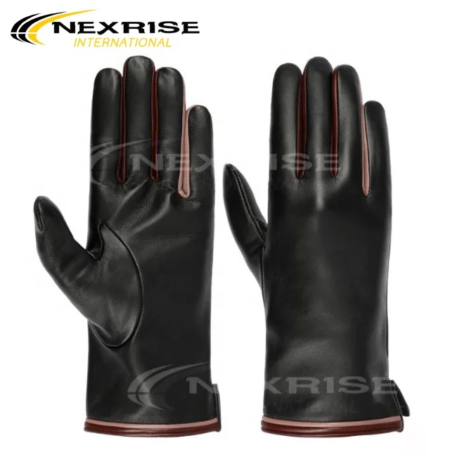 2022 High Quality Leather Fashion Gloves Custom Touch Screen Winter Warm Leather Mittens & Gloves