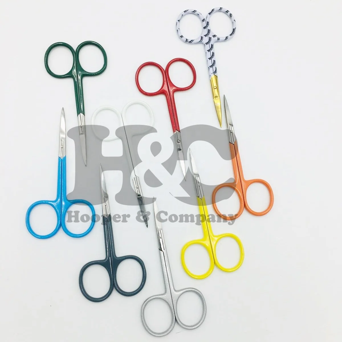 Customize Color Coating Beauty Saloon Scissors High Quality Stainless Steel Hand Made Scissor Eyelash Eyebrow Baby Use