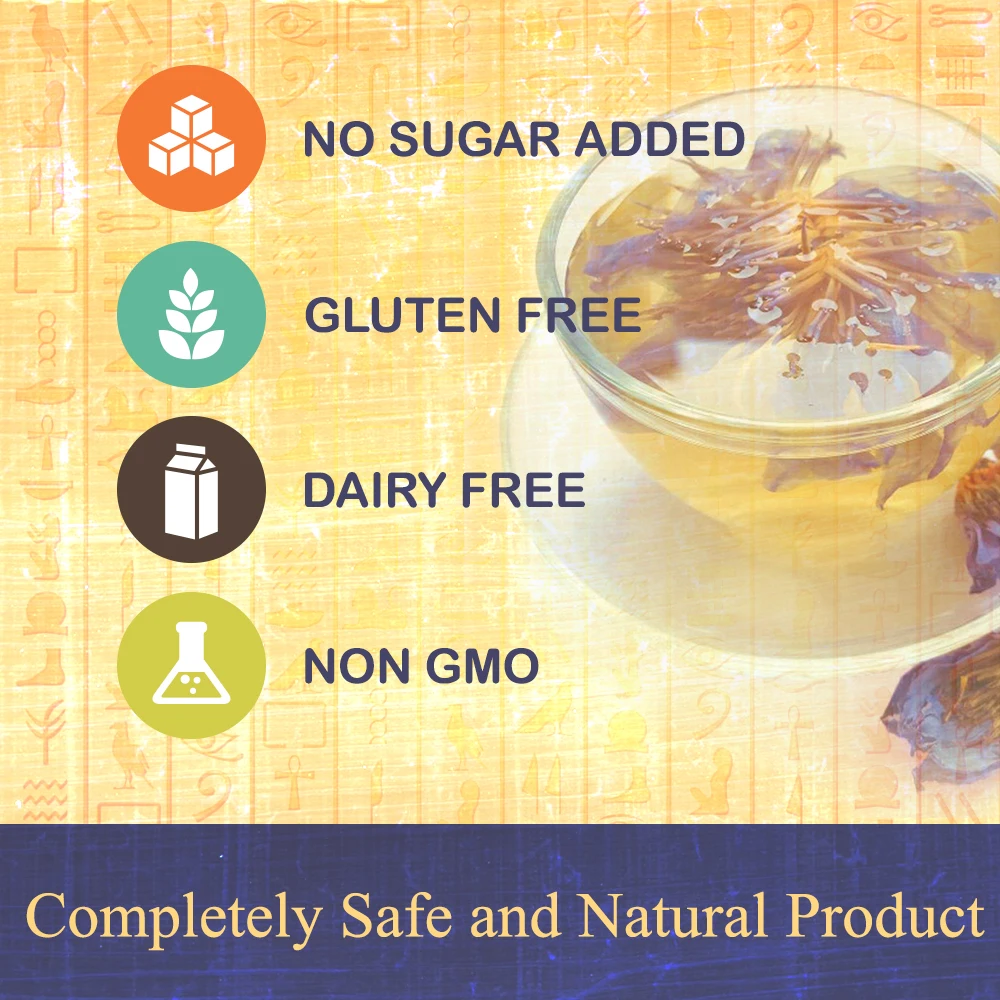 Premium Egyptian Blue Lotus Petals + Pollen Organic Dried Herb Natural Edible Flowers Herbal Tea Relaxation & Improved Sleep