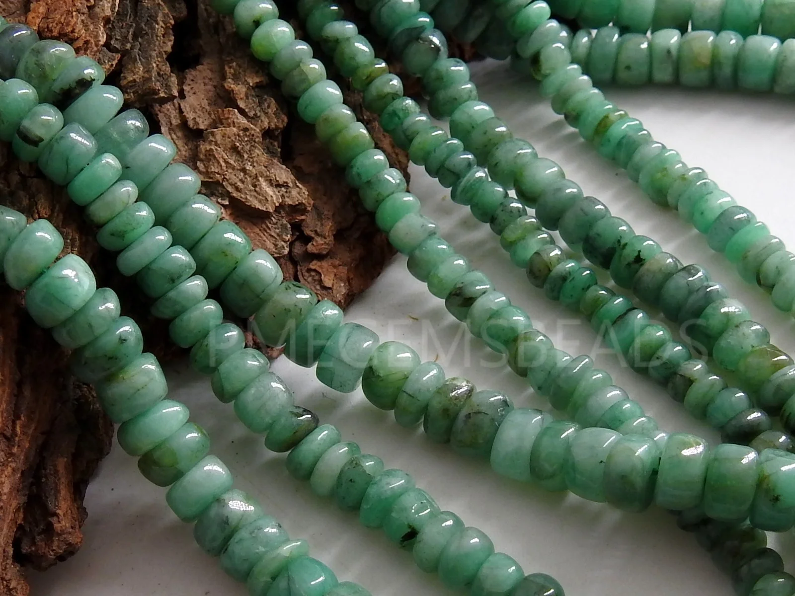 Emerald Smooth Roundel Bead For Making Jewelry/Wholesaler Supplies 100%Natural