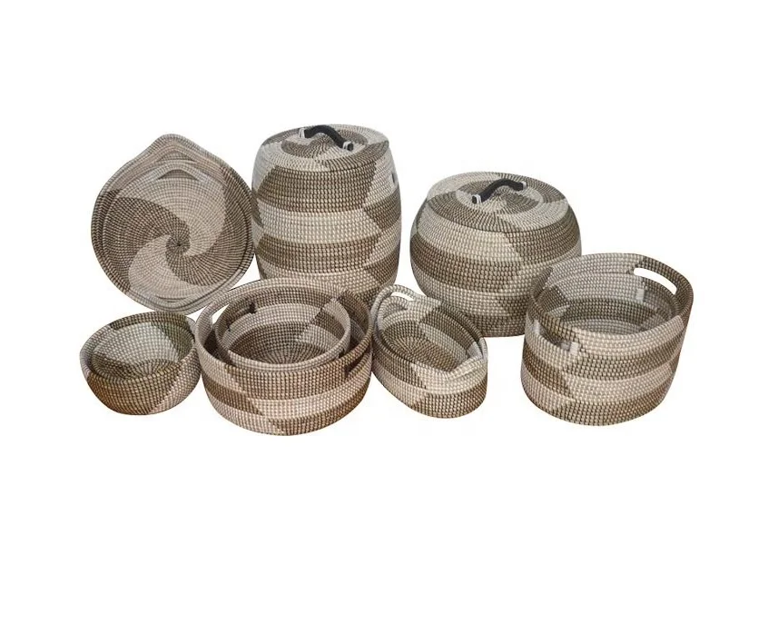 Woven laundry baskets for clothing wholesale made in vietnam for the wholesales seagrass natural products