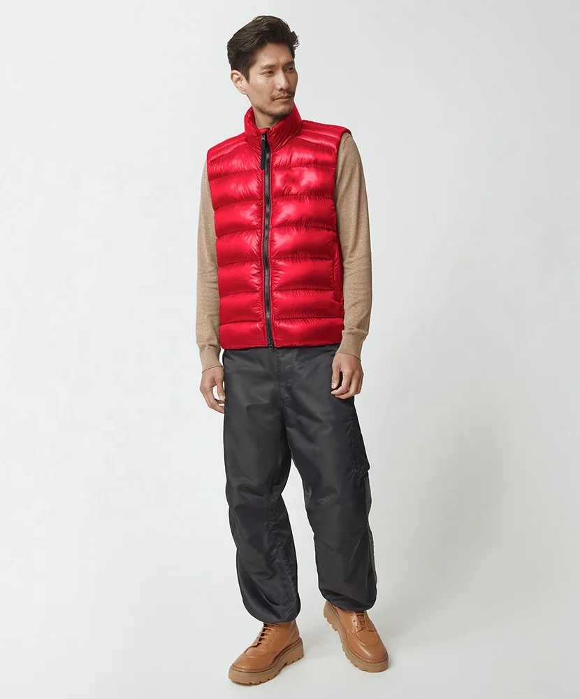 Pink Fashion high street style Utility multi-pockets men autumn winter custom puffer down vest men