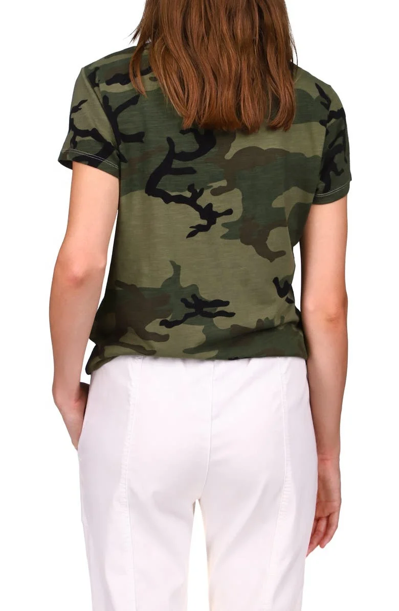 Ladies T shirts Summer Fashion Tee shirts Lightweight Short Sleeve Camouflage Printed Tshirt for Women