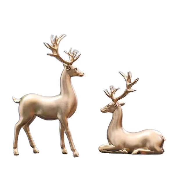 Reindeer Aluminum Set of 2 Decorative High Quality Golden Top Selling Home Decor and Christmas Used