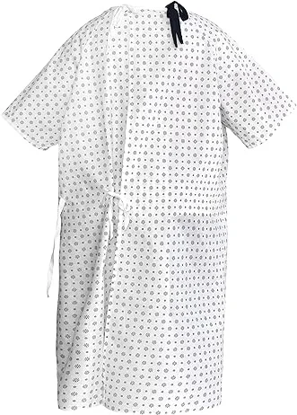 Wholesale Prices Export Quality Men Women Printed Patient Gowns 100% Polyester Hospital Gowns full length gown