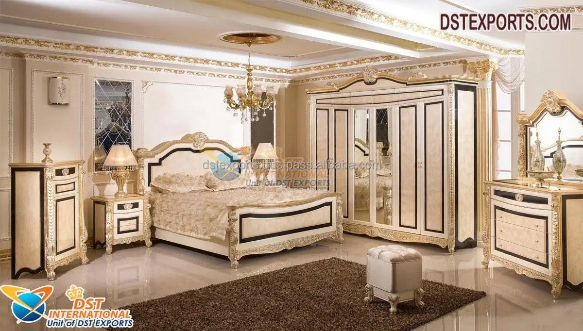 Modern White Polish Solid Wood Bed With Nightstands Buy Modern Hand Carved Bed With Side Stools Elegance Teak Wood Bed