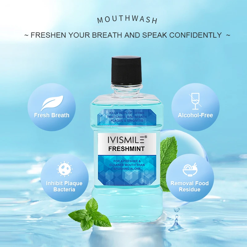 Wholesale Natural coconut oil Antiseptic Refresh Breath Charcoal Mouthwash plastic bottle for mouthwash packaging