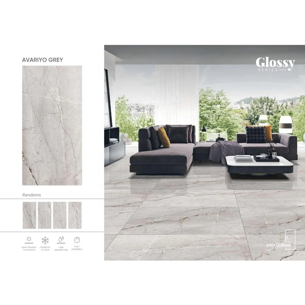 Custom 60*120cm Avario Grey Design 600x1200mm Homogenous 60x120cm Floor Tiles Best Price Polished 24x48 Porcelain Glazed Tile