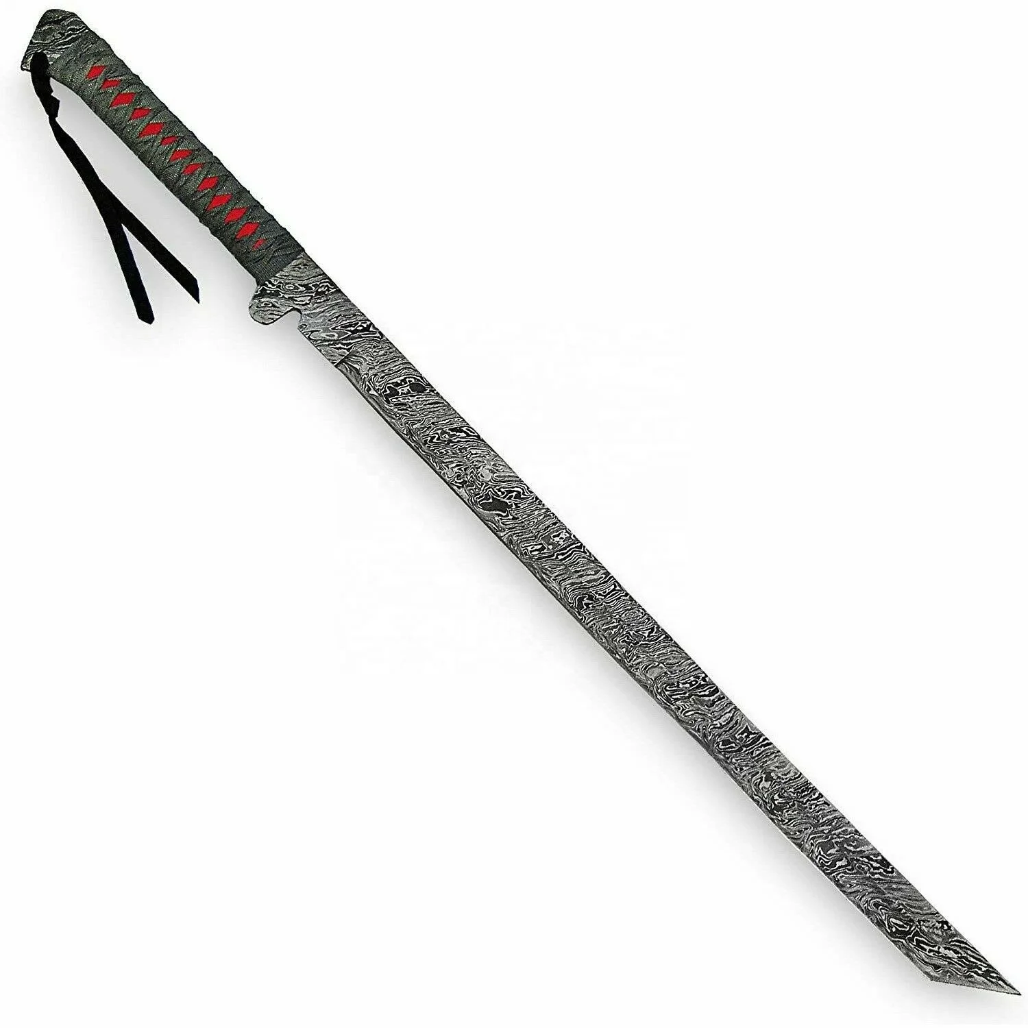 Красивый Профессиональный кожаный меч ручной работы из дамасской стали с фиксированным клинком для охоты катаны викингов самурайского меча