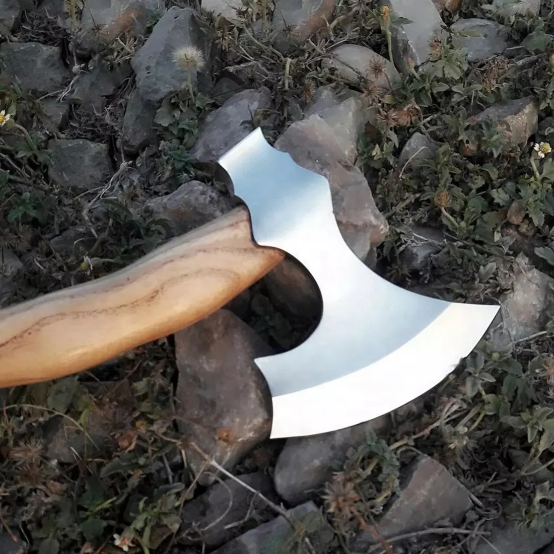 Топор Ручной работы из углеродистой стали с деревянной ручкой и кожаным чехлом