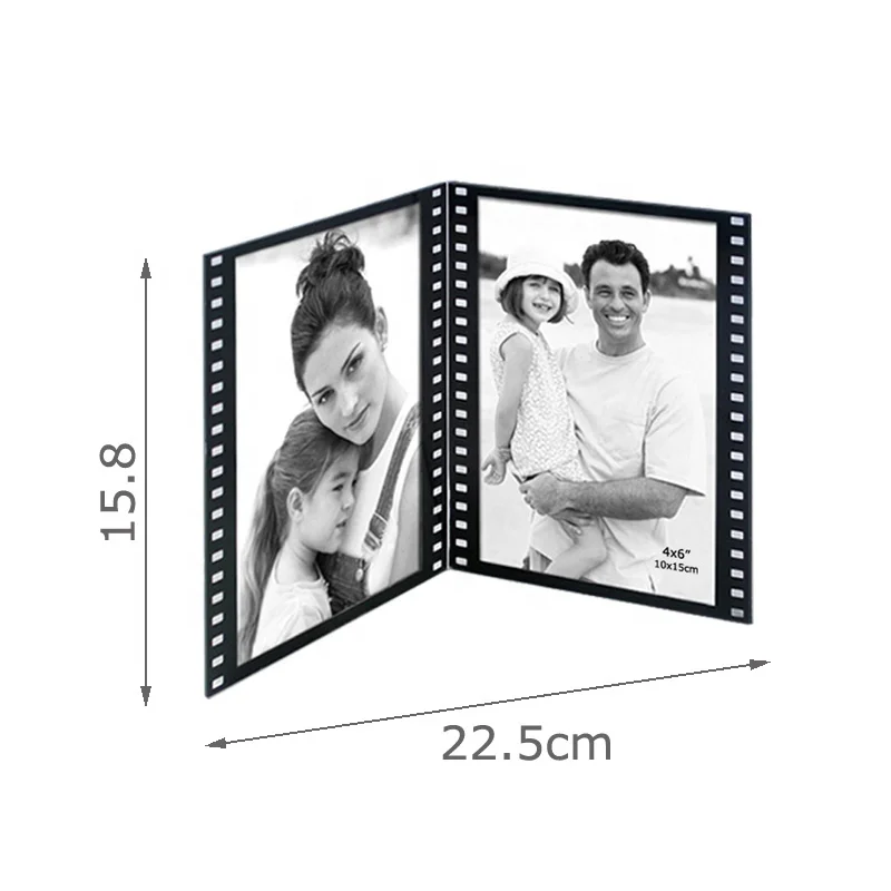 Black Desktop Stand Acrylic Photo Frame V Shaped Plastic Frame