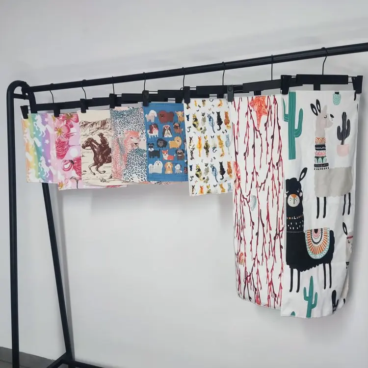 Manufacturer Custom Printed Vintage Design Tea Towel Toallas  De Cocina Microfiber Polyester Cotton Hand Kitchen Towels