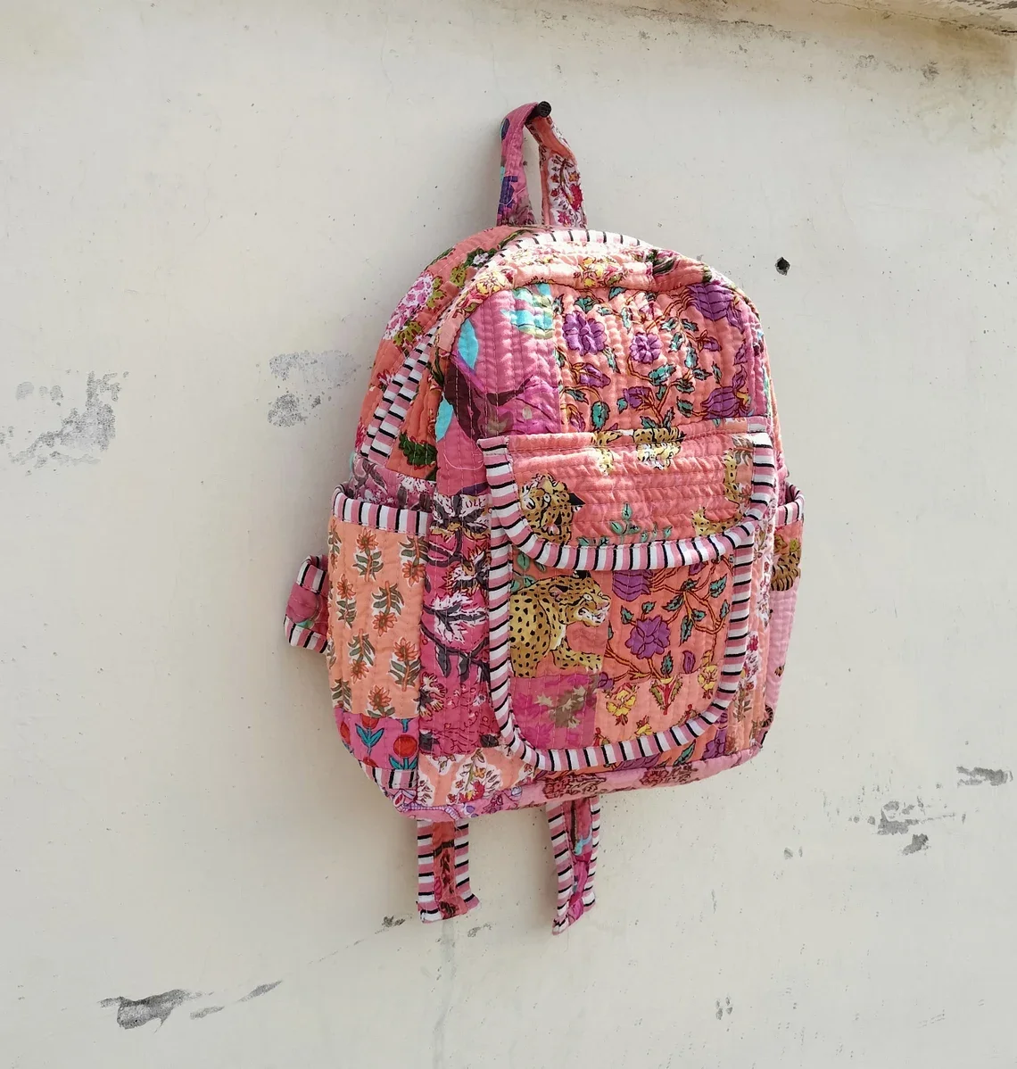 Cotton Quilt Patchwork Design Backpack  Indian Laptop Bag Hand Bohemian Hippie School Backpack For Travelling Bag For Women
