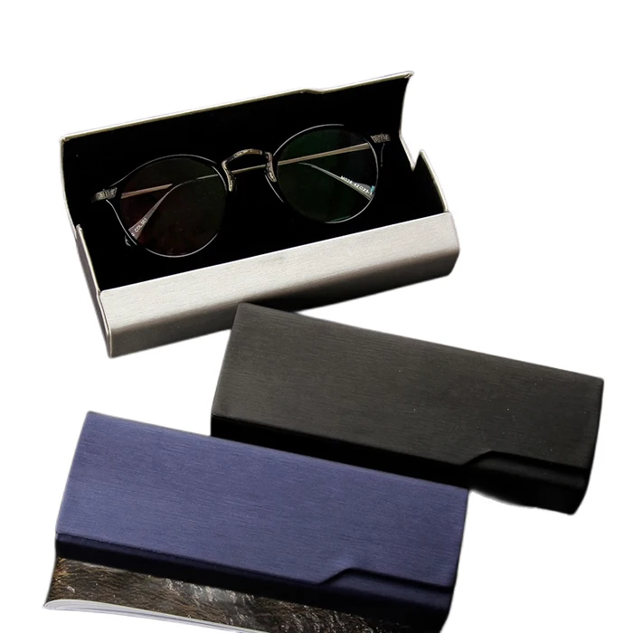 New design leather storage box foldable black leather eyewear spectacle sunglasses earring pendant package boxes cases with logo