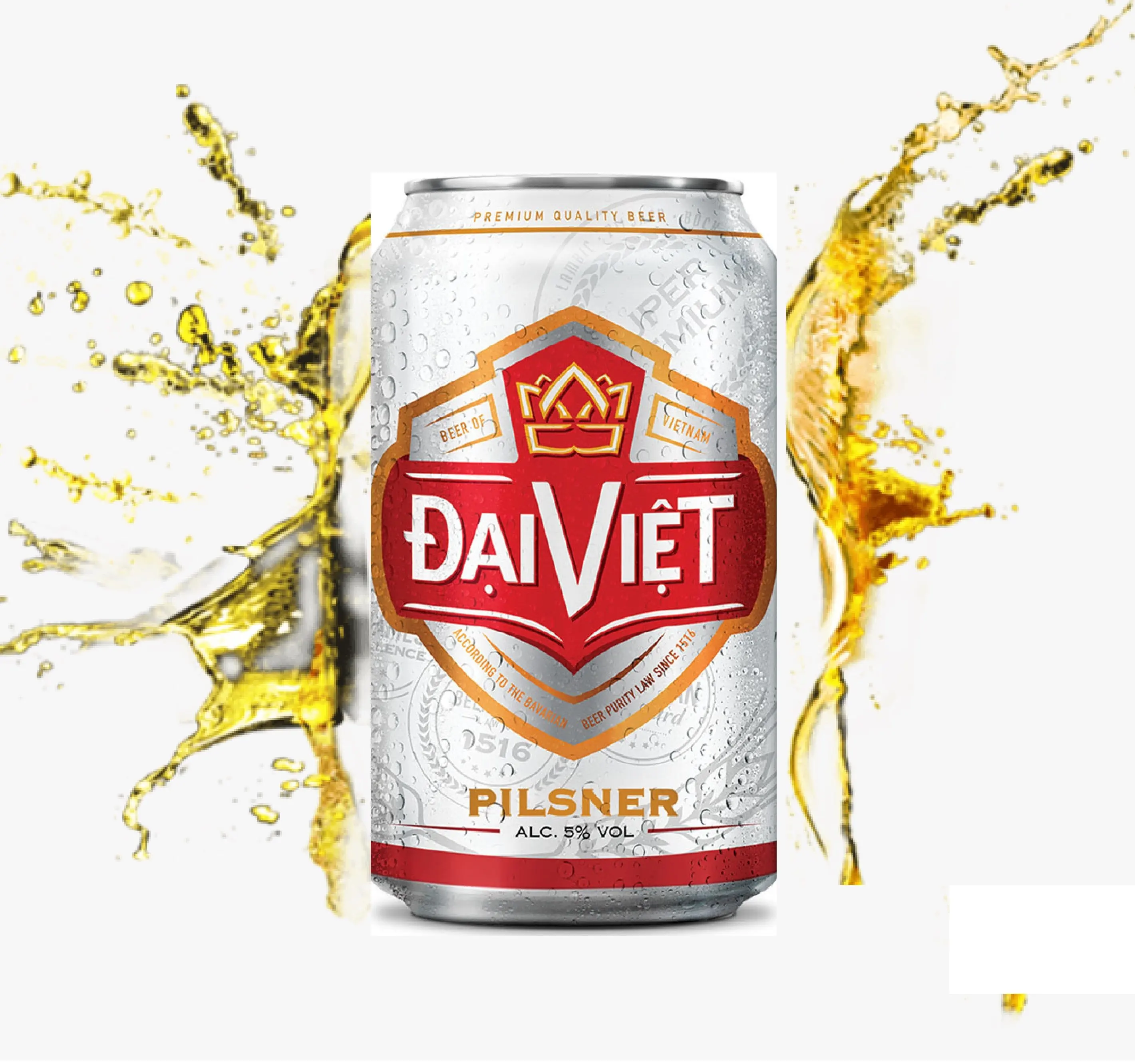 Huong Sen Dai Viet Pilsner beer, Alc 5% Can 330ml Pack of 24