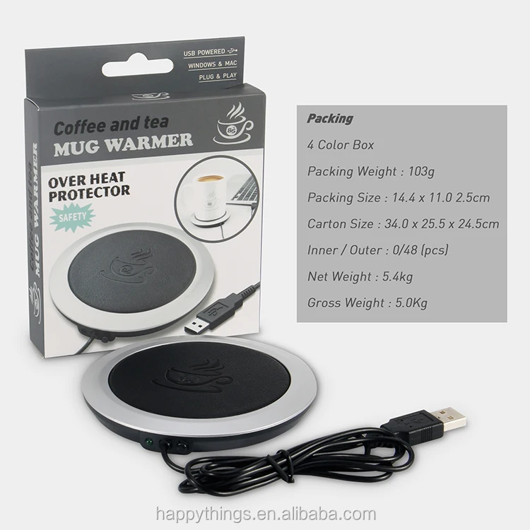 Novelty Low MOQ USB Power Mug Heater Cup Warmer Plate Coaster
