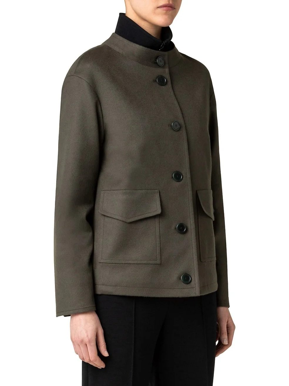  Женская куртка из шерсти и кашемира на заказ большого размера с укороченным силуэтом