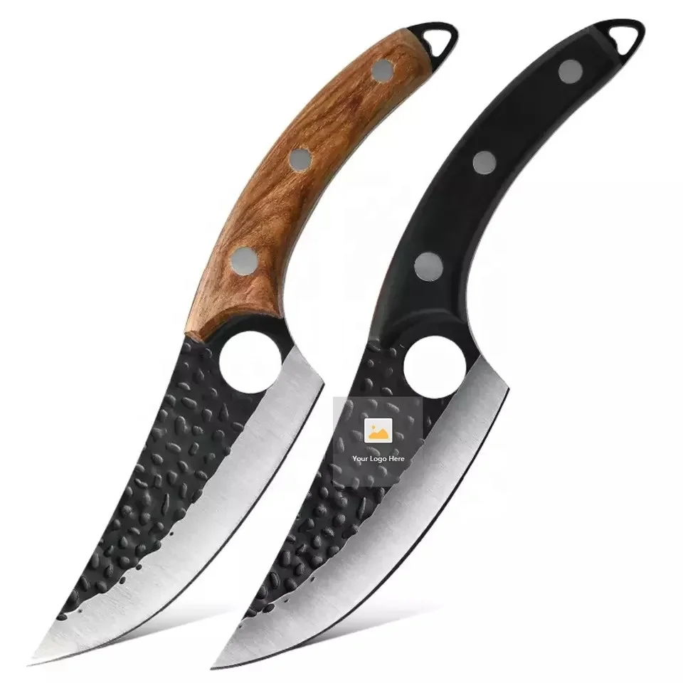 6 Inch Butcher Boning Chef Knife with Solid Wood Handle Handmade Forged Knife Kitchen Camping Cooking Slaughter Knife