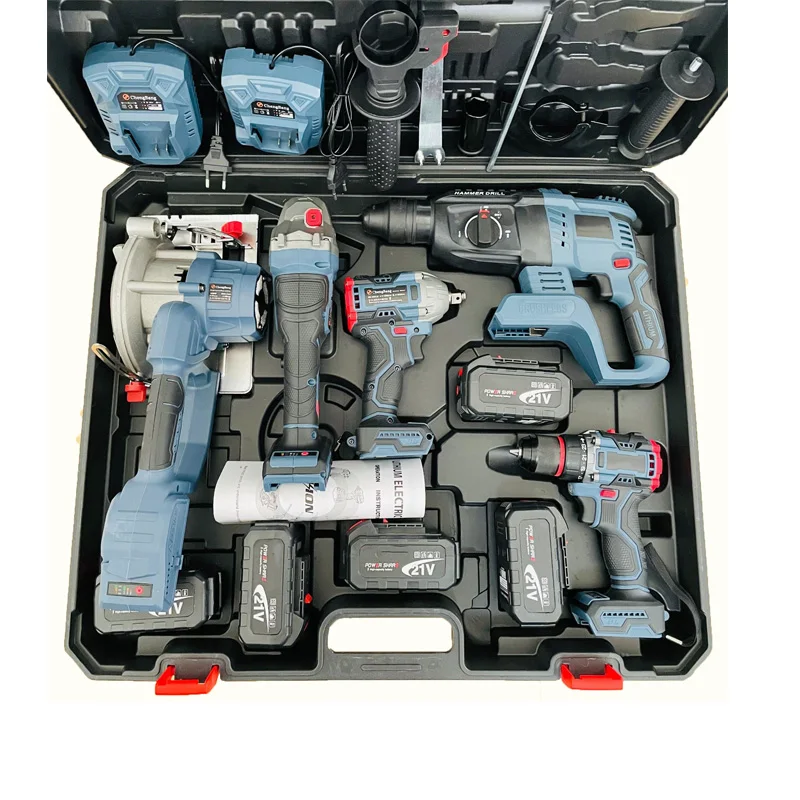 21v brushless lithium battery cordless drilling machine Power drilling machine five-piece brushless drill assembly Set