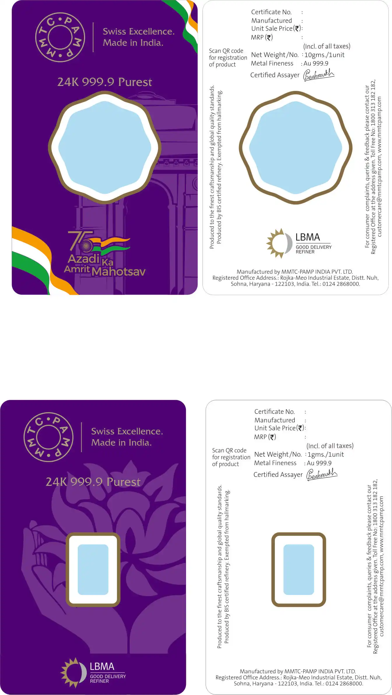 Packing card custom Gold Coin Bar Packaging Void PC Blister for sale 86mm x 54mm Plastic Security feature Printed card