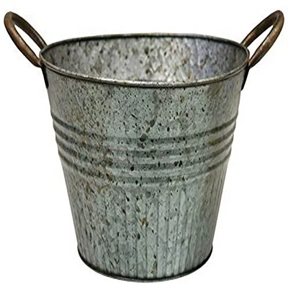 Garden flower pots and planters Round Tub Aged Nickel for enhance yours garden decorations Customizable