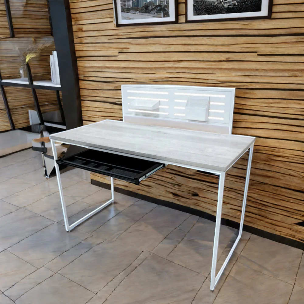 Particle Board computer desk PVC Leather computer writing table with penholder