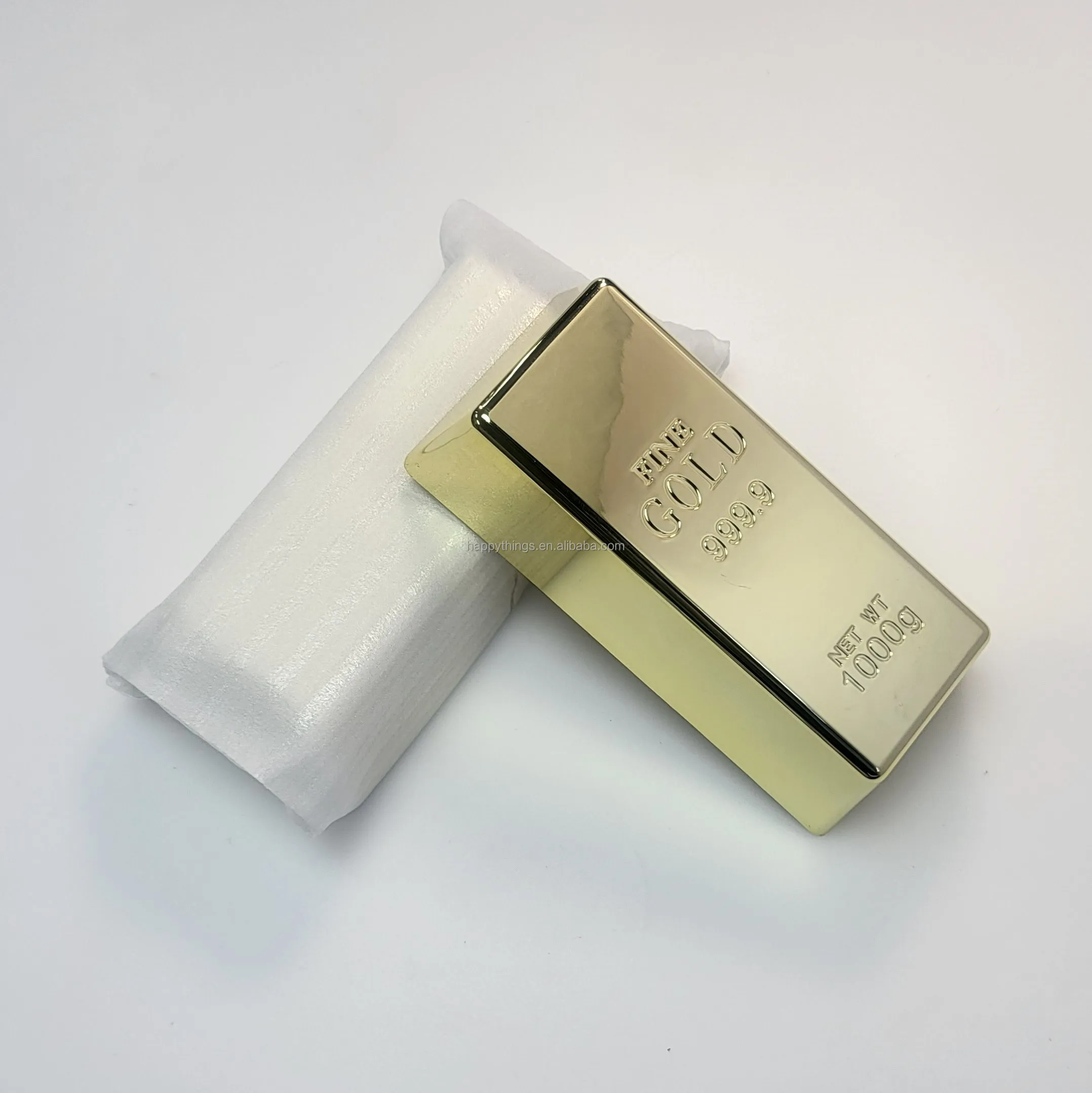 Novelty Shining Plastic Gold Fake Gold Bar 24K bullion 24 karat Gold Bar for Home Decor