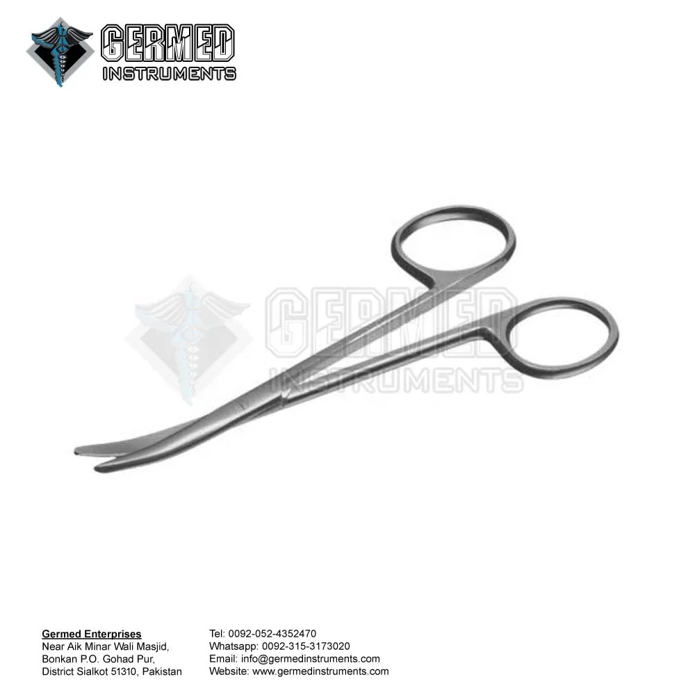 Made in Sialkot Pakistan Manufacturer Supplier Best Seller Strabismus Straight / Curved Scissors 11.5cm By GERMED ENTERPRISES