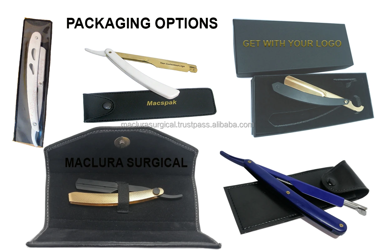 Cut Throat Straight Shaving Razor  Black Plastic Handle  no blade Sharpening barber Razor By Maclura