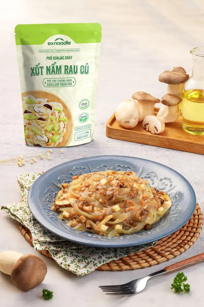 High Quality Instant Food Konjac Pho Mixed Mushroom & Vegetable Sauce Ready-to-Eat Fried with 2% Fat Content in Bag/Box