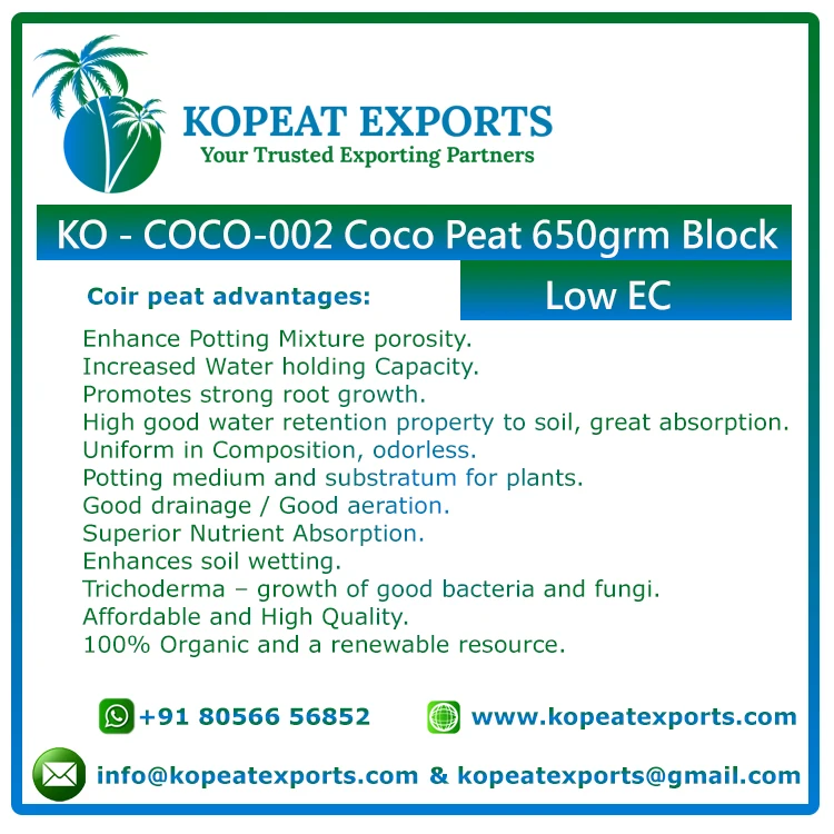 Coco Peat In Bricksdirect Factory Cocopeat Coco Dust 100% Organic Coconut Product Cocopeat Made In India Best Quality