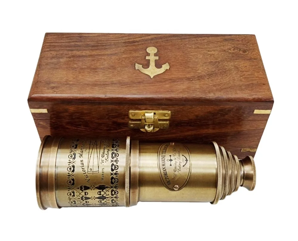 Pirate Vintage Antique Brass Telescope Personalized Hiking Pullout Nautical Brass Telescope Marine Travelling Camping Telescope