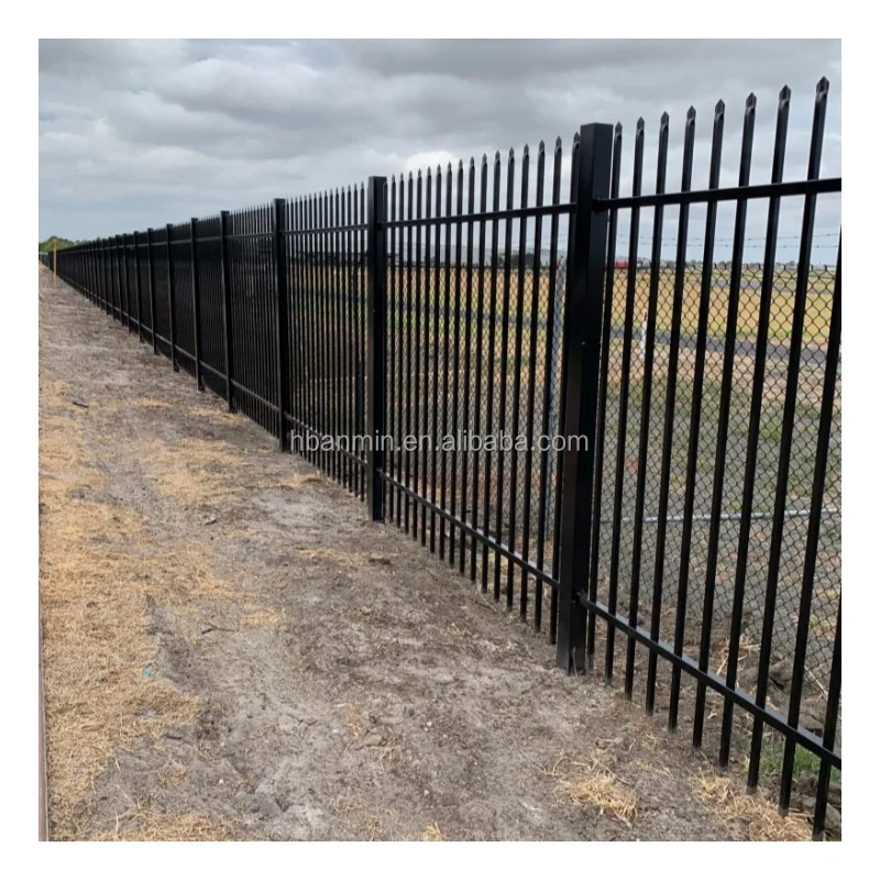 Outdoor Waterproof Wrought Iron Fence Panel Galvanized Steel & Aluminum Security Gate