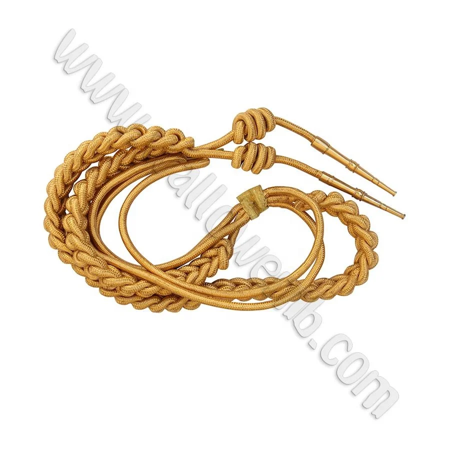 Унисекс на заказ Aiguillette Униформа камуфляж церемониальный Золотой Серебряный плечевой шнур с золотыми наконечниками OEM сервис доступны мероприятия