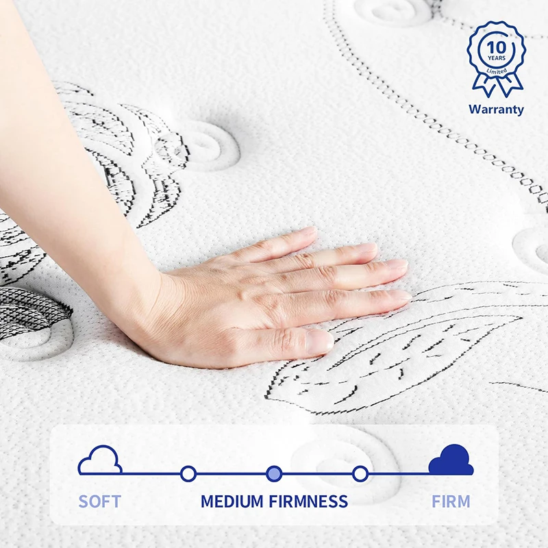 Knitted Fabric Mattress Euro Top Natural Latex Sleepio Coil 5 Star Hotel Mattress Spring Gel Memory Foam Mattresses