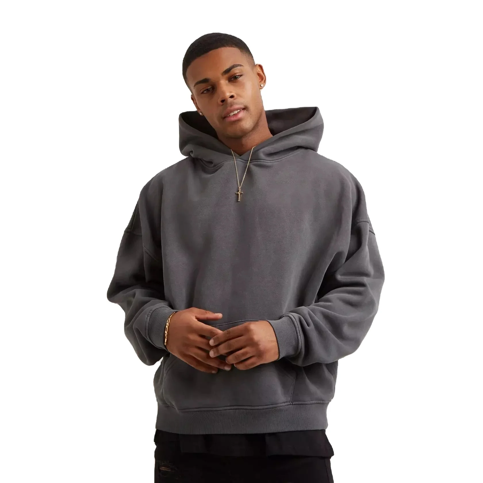 Hooded Solid Color Customized Multi Colors Men Oversized 100% Fleece Men Pullover Hoodie On Sale Now